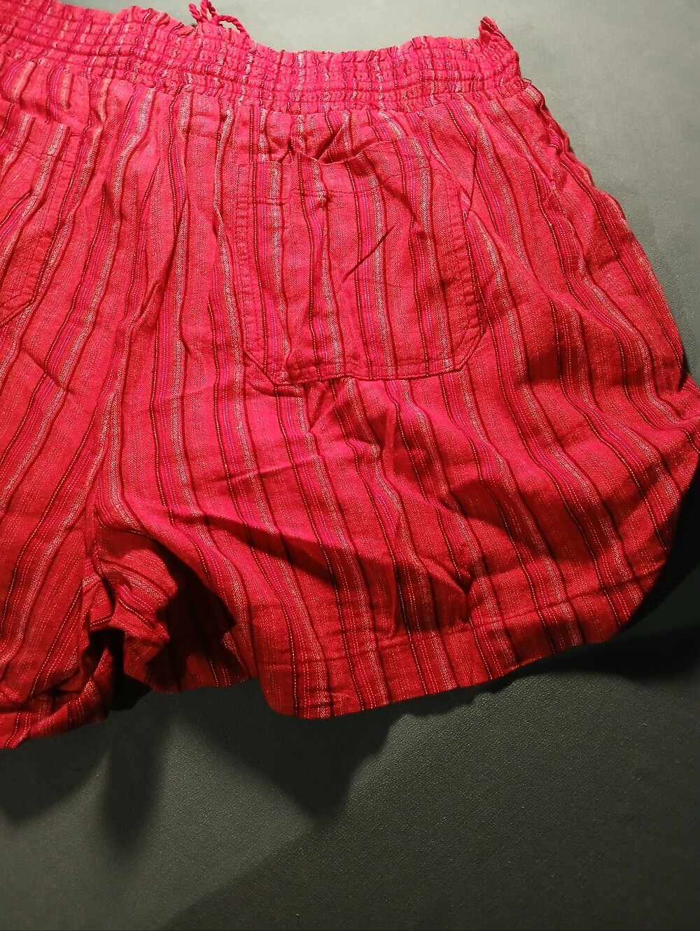 Briggs Women's Shorts XXL Red Stripes Draw String Waist Linen Blend Short NWT - Picture 10 of 12